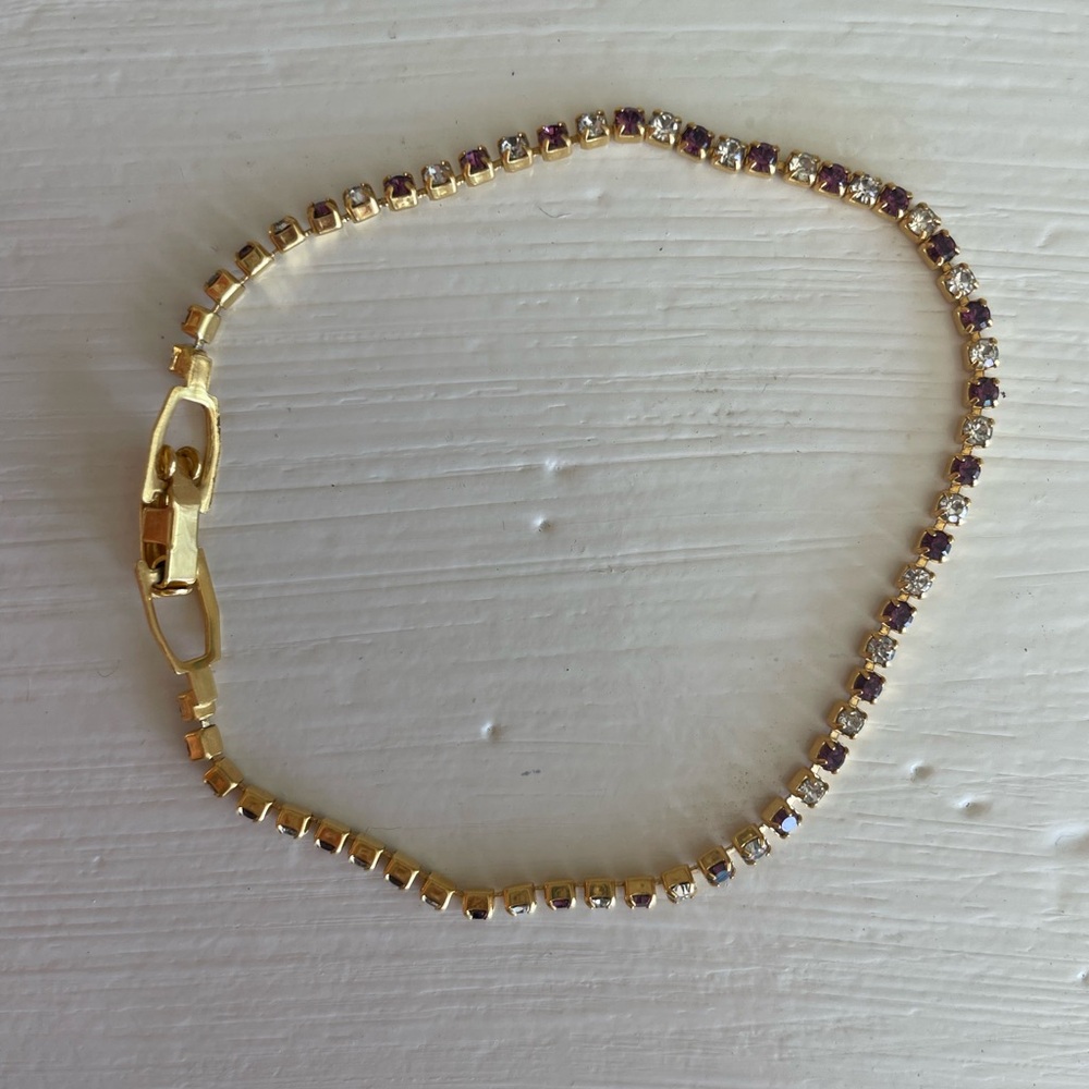 Elegant Gold and Purple Women's Gold Plated Bracelet